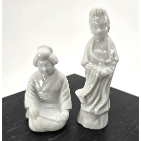 Vintage Inarco Japanese Porcelain Figurines Set Of 2 Geisha Lady je229 - Picture 1 of 5